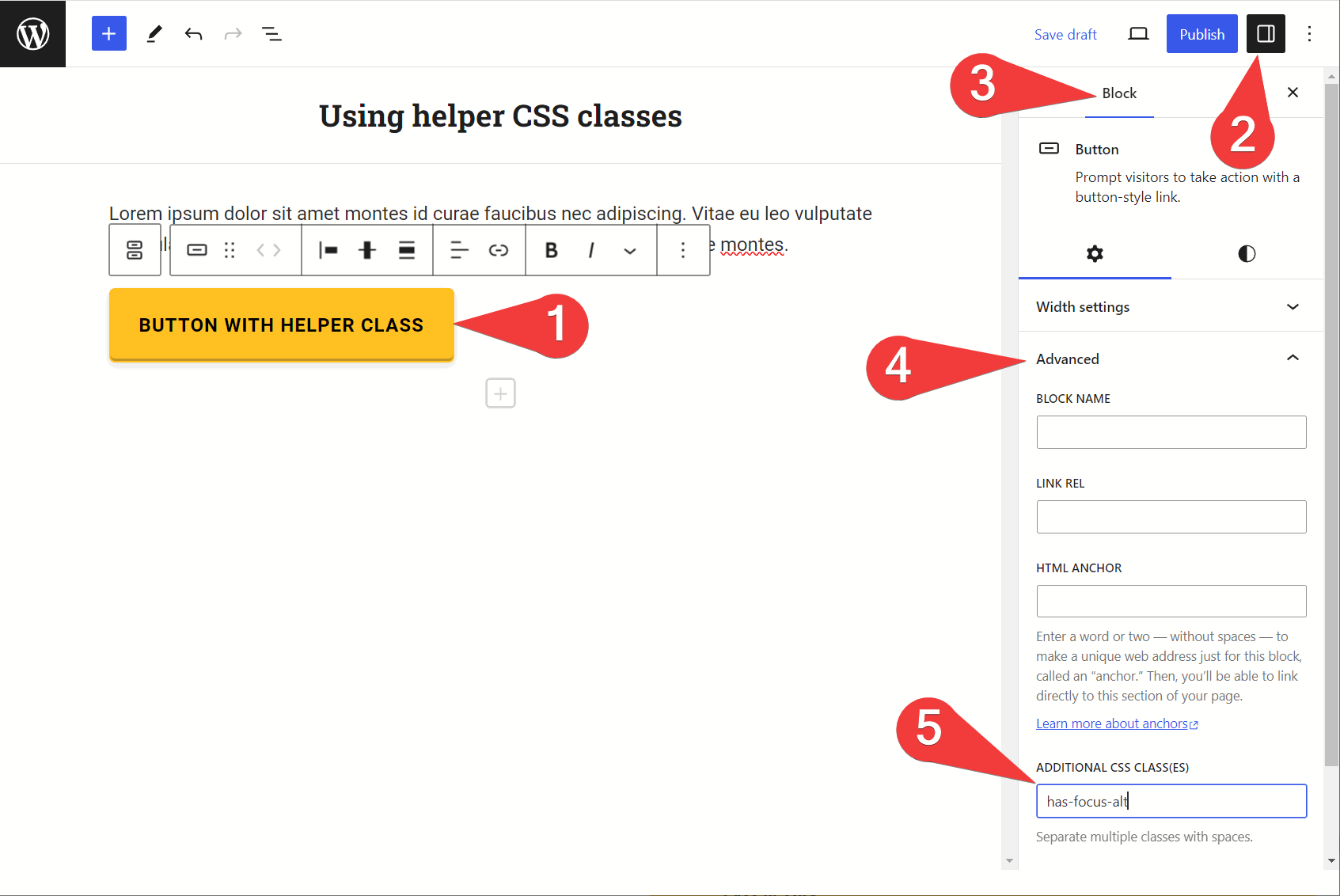 Adding custom CSS class onto a block