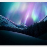 vivid winter aurora landscape