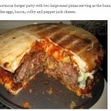 Home made pizza burger