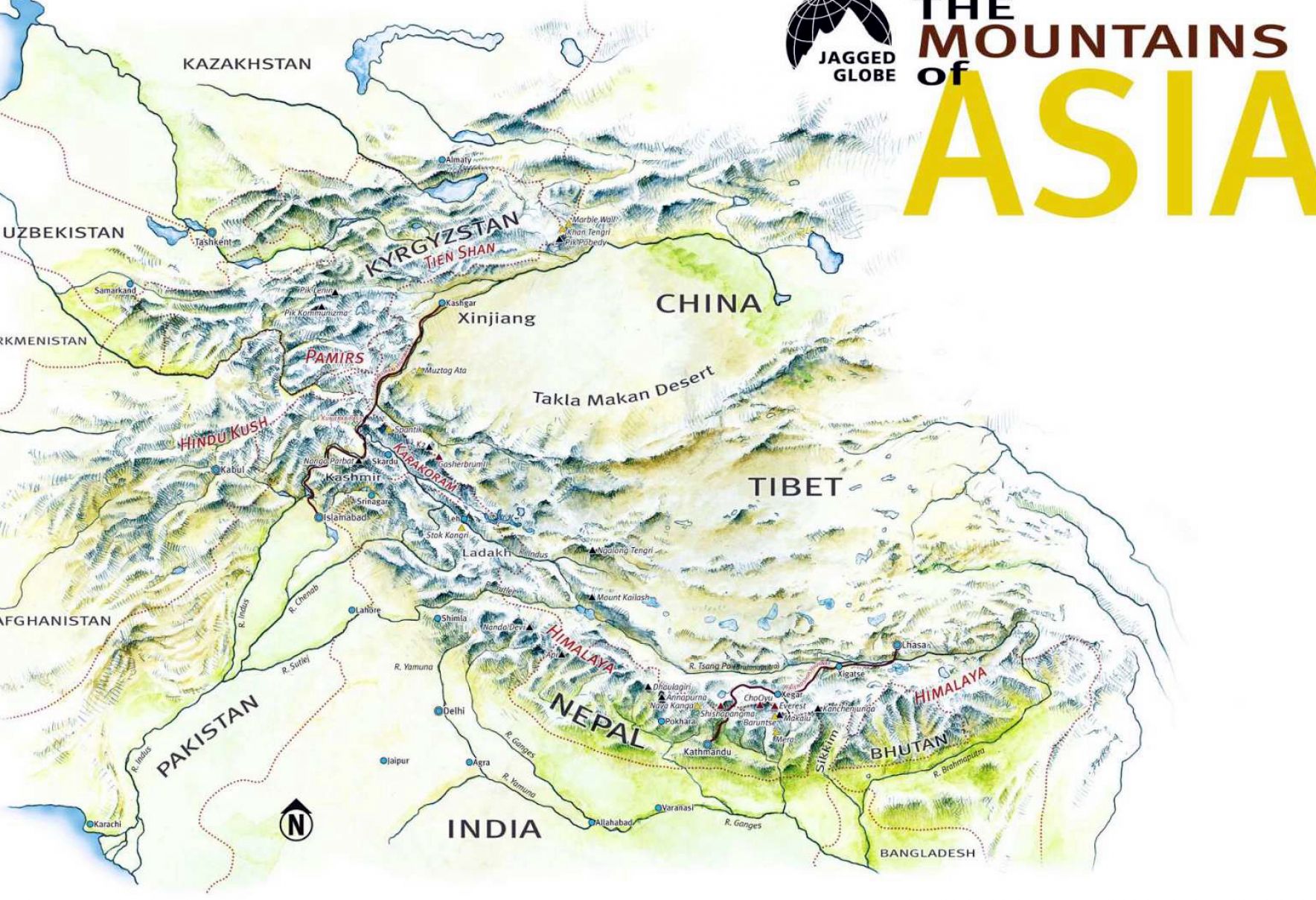 Каракорум где находится на карте. Памир Тянь Шань Гималаи на карте. Горы Тянь Шань на карте Евразии. Горы Тянь Шань и Памир на карте.